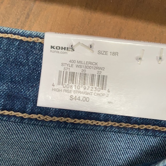 Sonoma high rise straight crop raw hem jean size 18 R - Picture 16 of 17